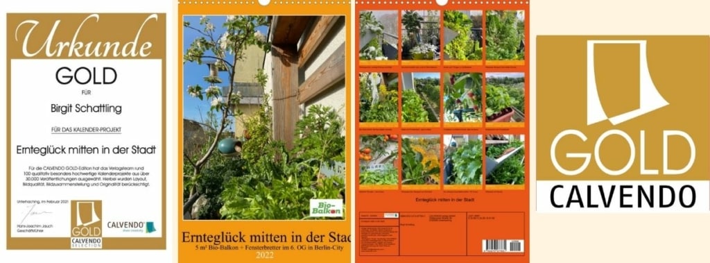 Dieser Kalender "Ernteglück mitten in der Stadt" erhielt die Anerkennung CALVENDO Gold-Edition.