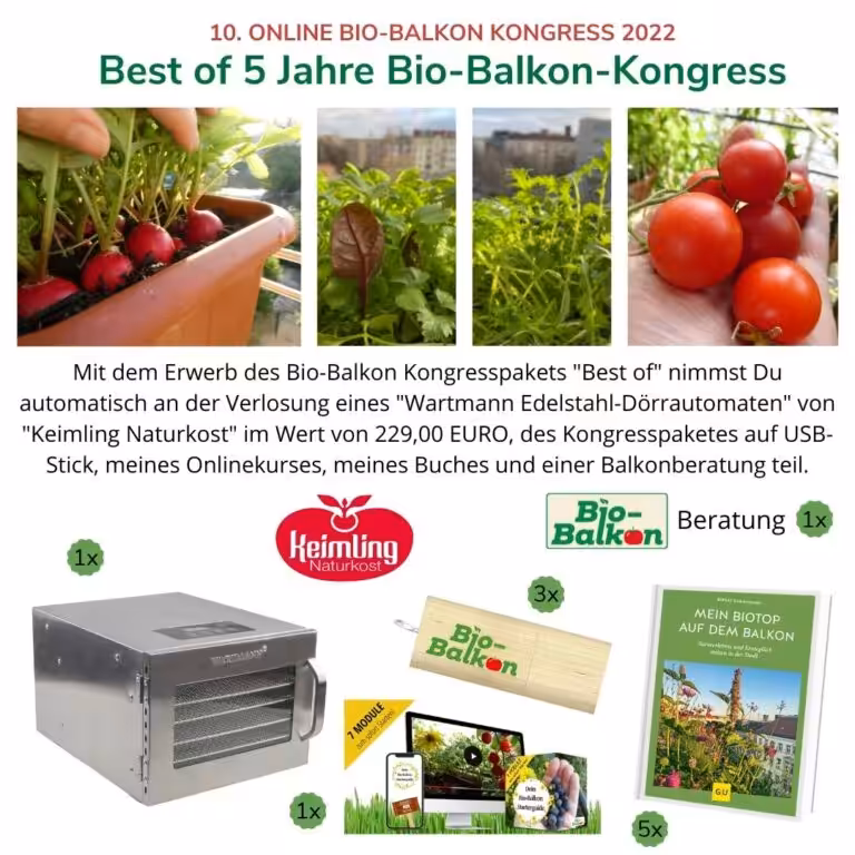 Hier ist das Gewinnspiel vom Jubiläums-Bio-Balkon-Kongress.