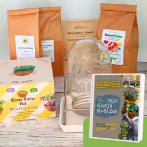 Zum Erscheinungstag meines 2. Buch "Mein Genialer Bio-Balkon" gibt es ein Bio-Balkon-Bundle beim Microgreen-Shop.