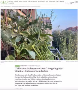 Interview mit der Balkonbotschafterin für Geo Natur zur Selbstversorgung auf Balkon und Fensterbrett