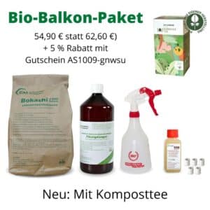 Bio-Balkon-Paket der Eussenheimer Manufaktur mit Effektiven Mikroorganismen und Komposttee