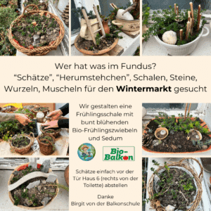 Basteln einer Frühlingsschale in der Balkonschule Berlin