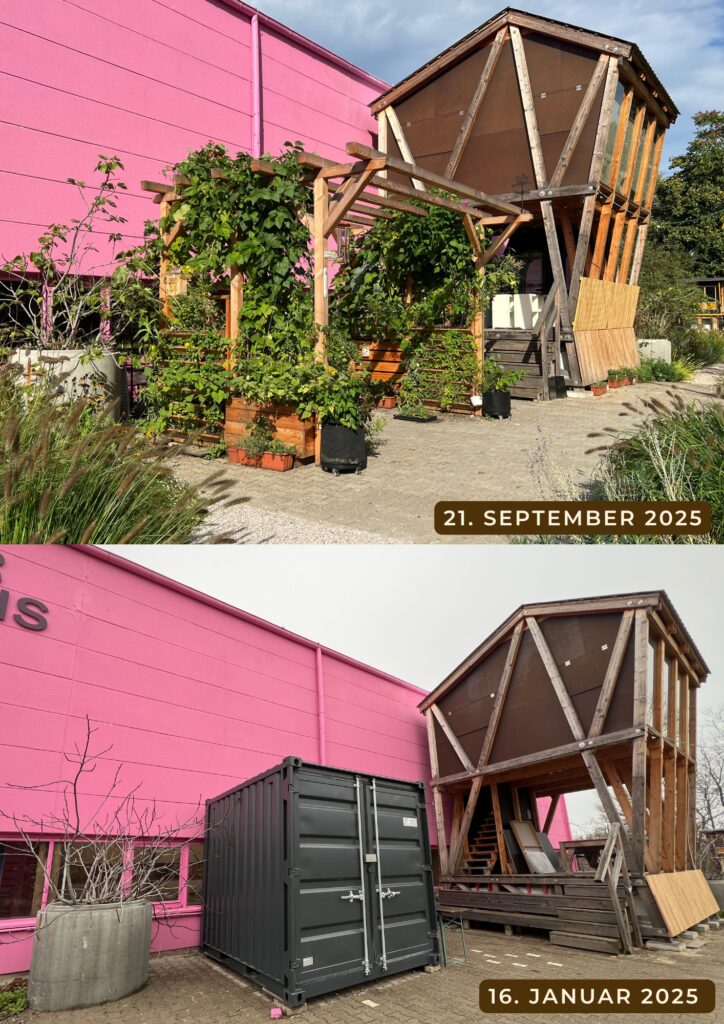 vorher nachher Klimaterrasse der Balkonschule Berlin bei Atelier Gardens